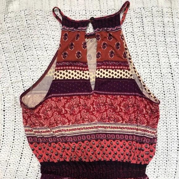 SOLD American Eagle XXS Soft & Sexy Pink Burgundy Floral Maxi Dress - Picture 10 of 14